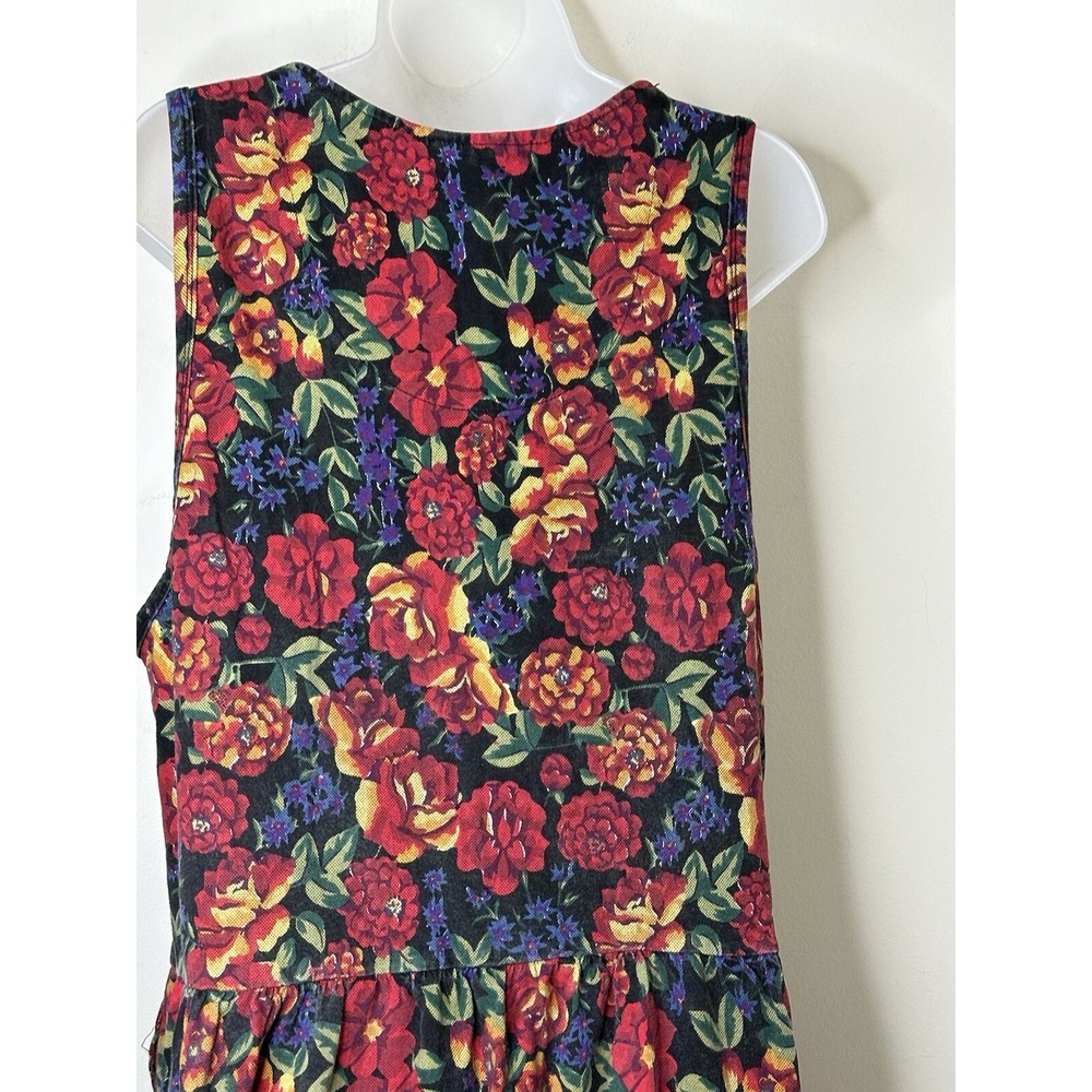 Bryn Connelly Jumper‎ Overall Dress Womens Medium Multi Color Floral Modest Maxi - Picture 6 of 9